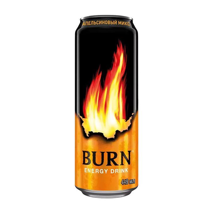 Напиток энергетический Burn апельсин 449 мл., ж/б