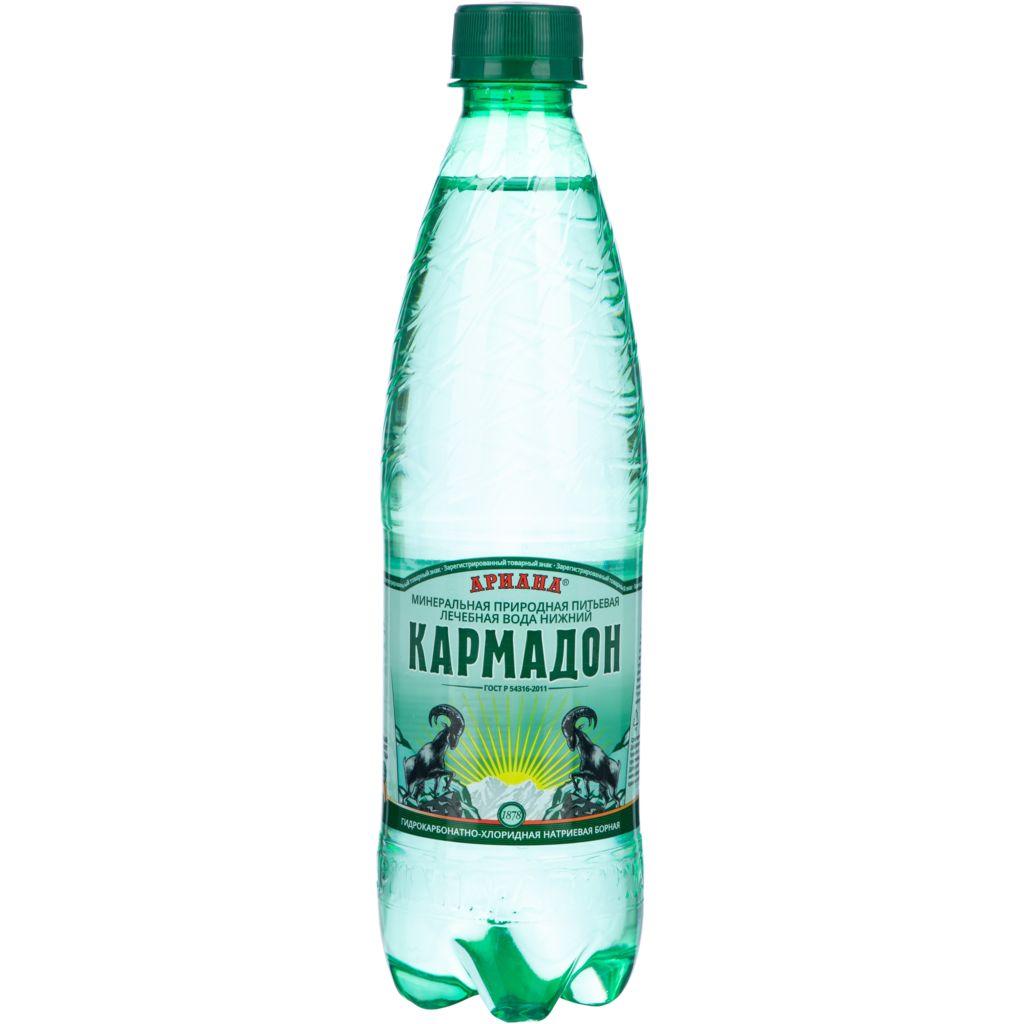 Вода газированная Нижний Кармадон минеральная природная лечебная 500 мл., ПЭТ