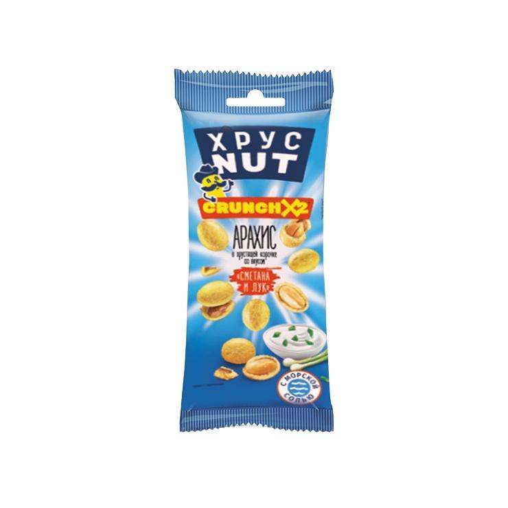 Арахис ХрустNUT сметана лук в хрустящей корочке 50 гр., флоу-пак