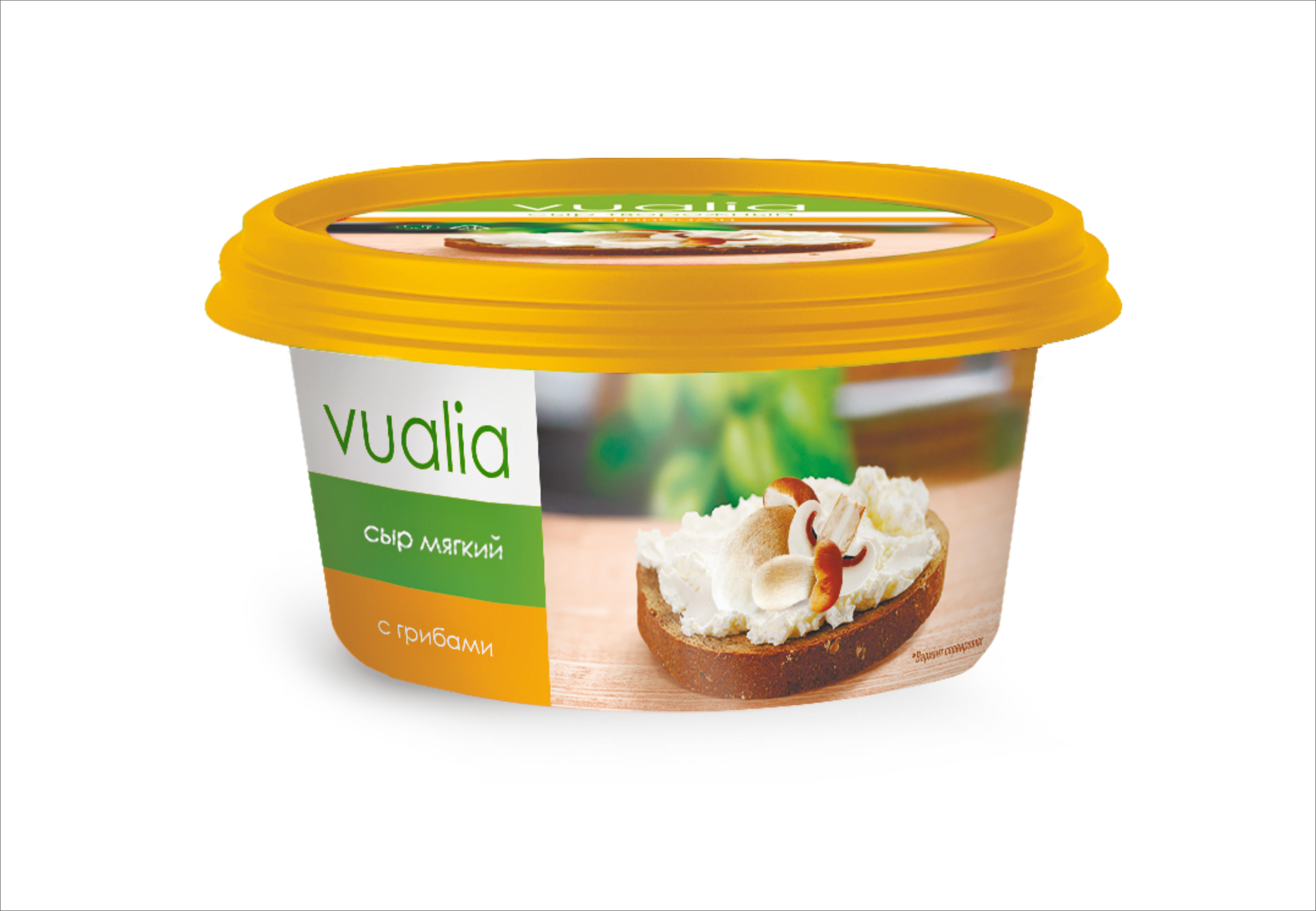 Сыр Беллакт Vualia мягкий грибы 60% 150 гр., стакан