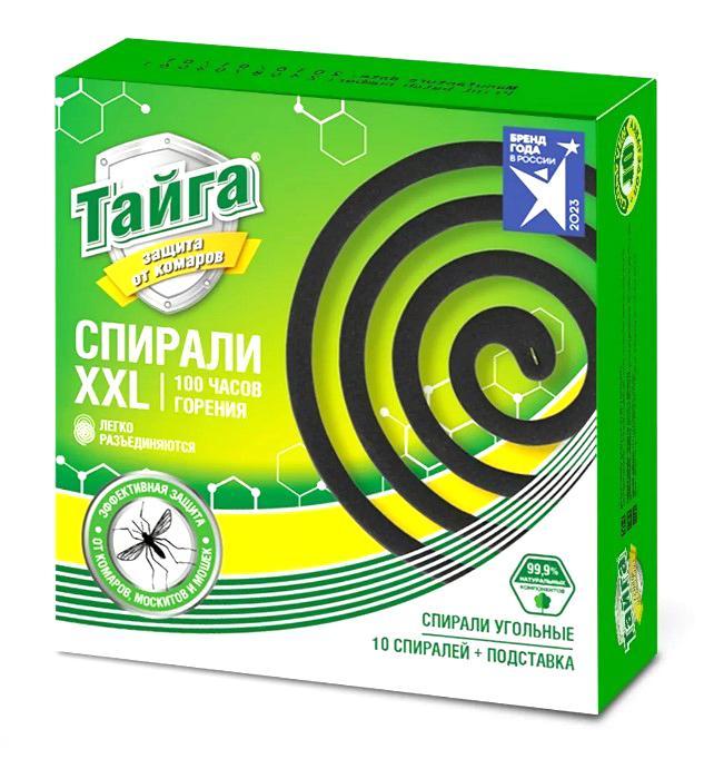 Спирали от комаров Тайга угольные ХХL 10 шт., картон