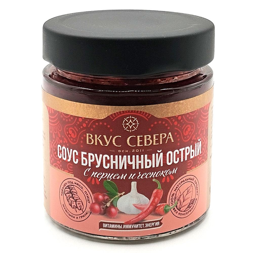 Соус Вкус севера брусничный острый с перцем и чесноко 180 гр., стекло