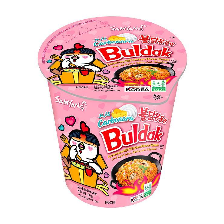 Лапша быстрого приготовления Samyang Chicken Creamy Carbonara курица в соусе карбонара 80 гр., стакан