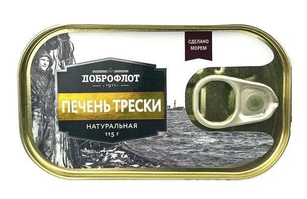 Печень трески Доброфлот 115 гр., ж/б