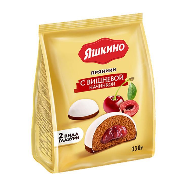 Пряники с вишней, Яшкино, 350 гр., флоу-пак, 8 шт.