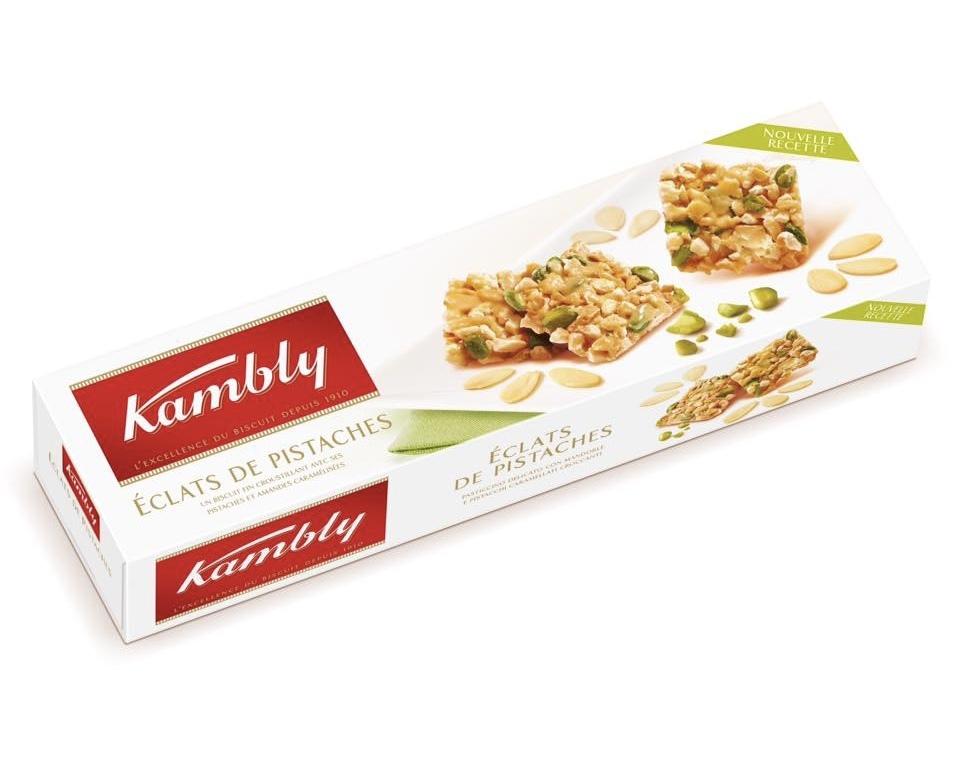 Печенье KAMBLY Eclats de Pistaches с фисташками и миндалем 80 гр., картон