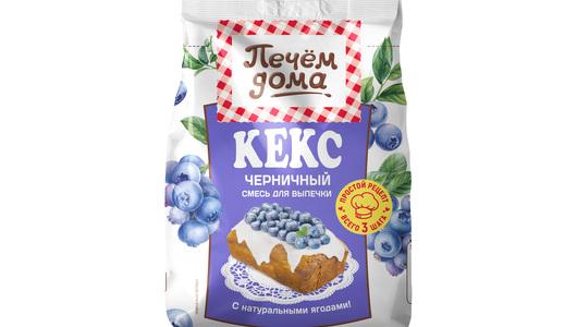 Смесь для выпечки Печем Дома кекс черничный 300 гр., флоу-пак