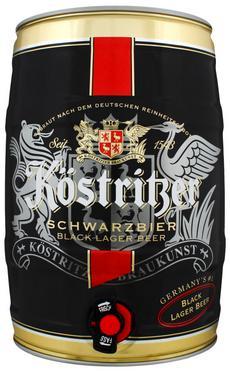 Пиво Köstritzer Schwarzbier тёмное п. ф., Алк.4,8 %, 5 л., ж/б