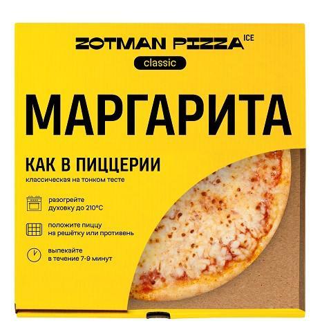 Пицца Zotman classic Маргарита замороженная 340 гр., картон