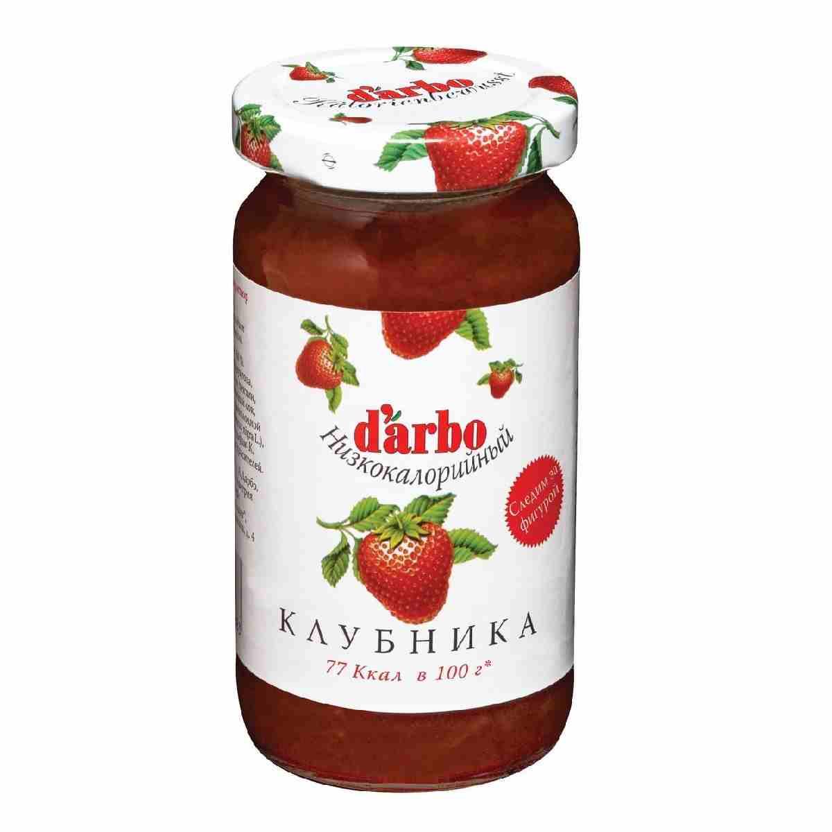 Конфитюр Darbo клубника низкокалорийный , 220 гр, стекло