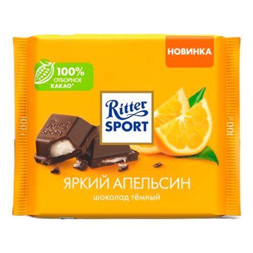 Шоколад Ritter Sport яркий апельсин темный 100 гр., флоу-пак