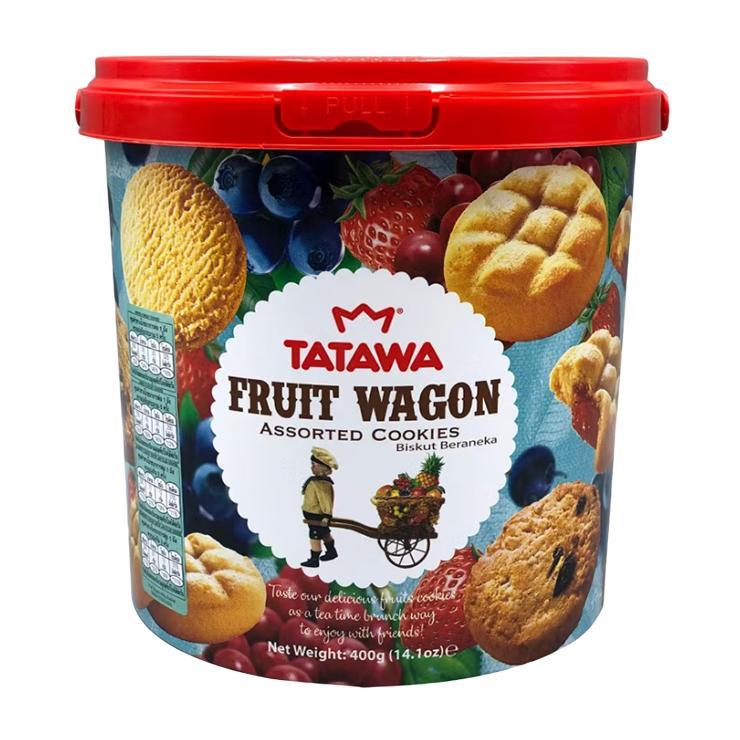 Печенье сдобное Tatawa Fruit Wagon Фруктовый вагон орехи злаки шоколадная крошка 400 гр., ведро