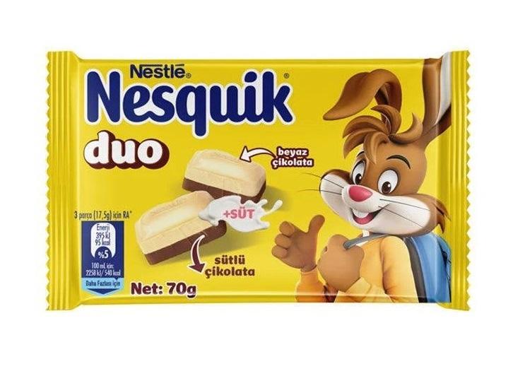 Шоколад NESQUIK Duo белый и молочный 70 гр., флоу-пак