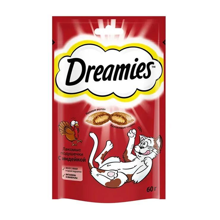 Лакомство для кошек Dreamies с индейкой 60 гр., пакет