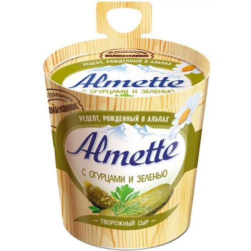 Сыр Almette творожный с огурцами и зеленью 60% 150 гр., ПЭТ