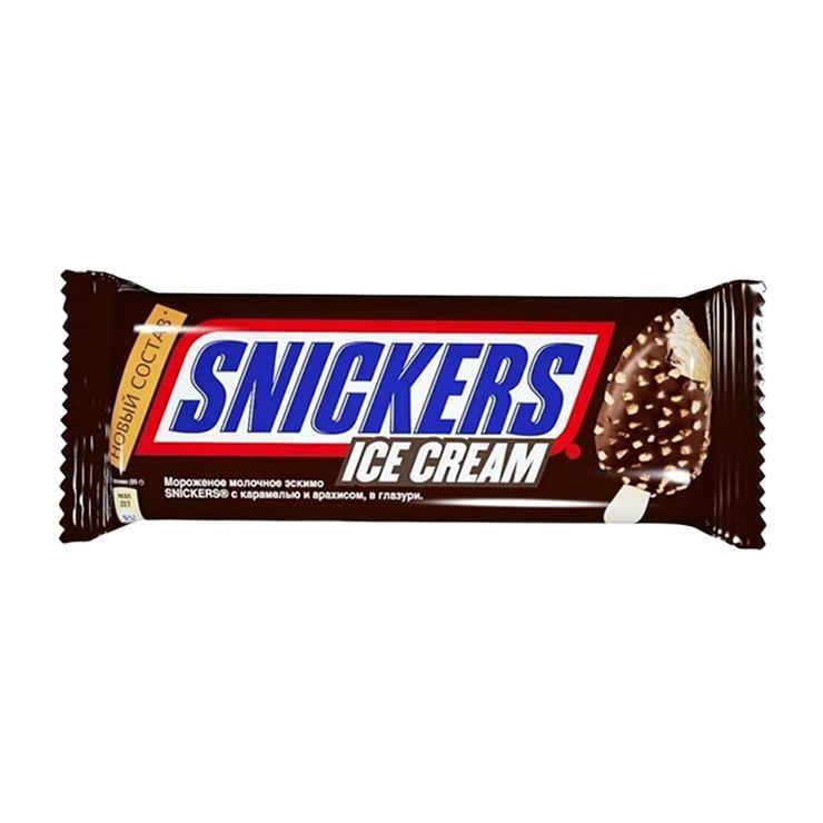 Мороженое эскимо Snickers сникерс 65 гр., флоу-пак