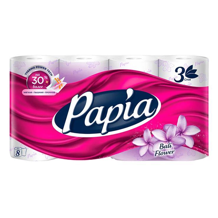 Туалетная бумага Papia Bali Flower 8 шт., флоу-пак