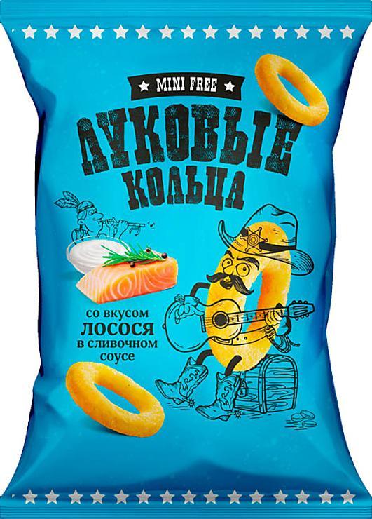 Кольца луковые Mini Free Лосось в сливочном соусе 45 гр., флоу-пак
