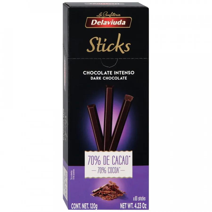 Туррон Delaviuda STICKS Шоколадный палочки 70% какао 120 гр., картон