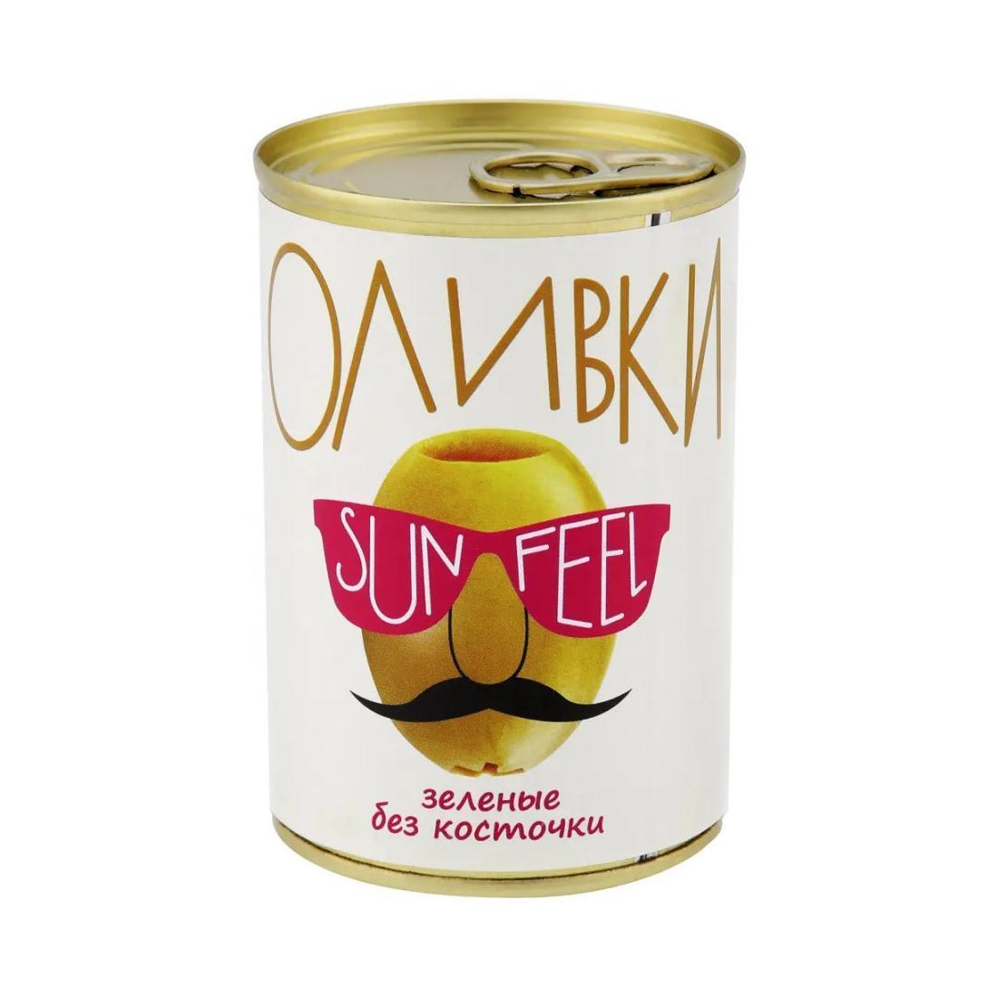 Оливки зеленые Sunfeel без косточки 300 мл., ж/б