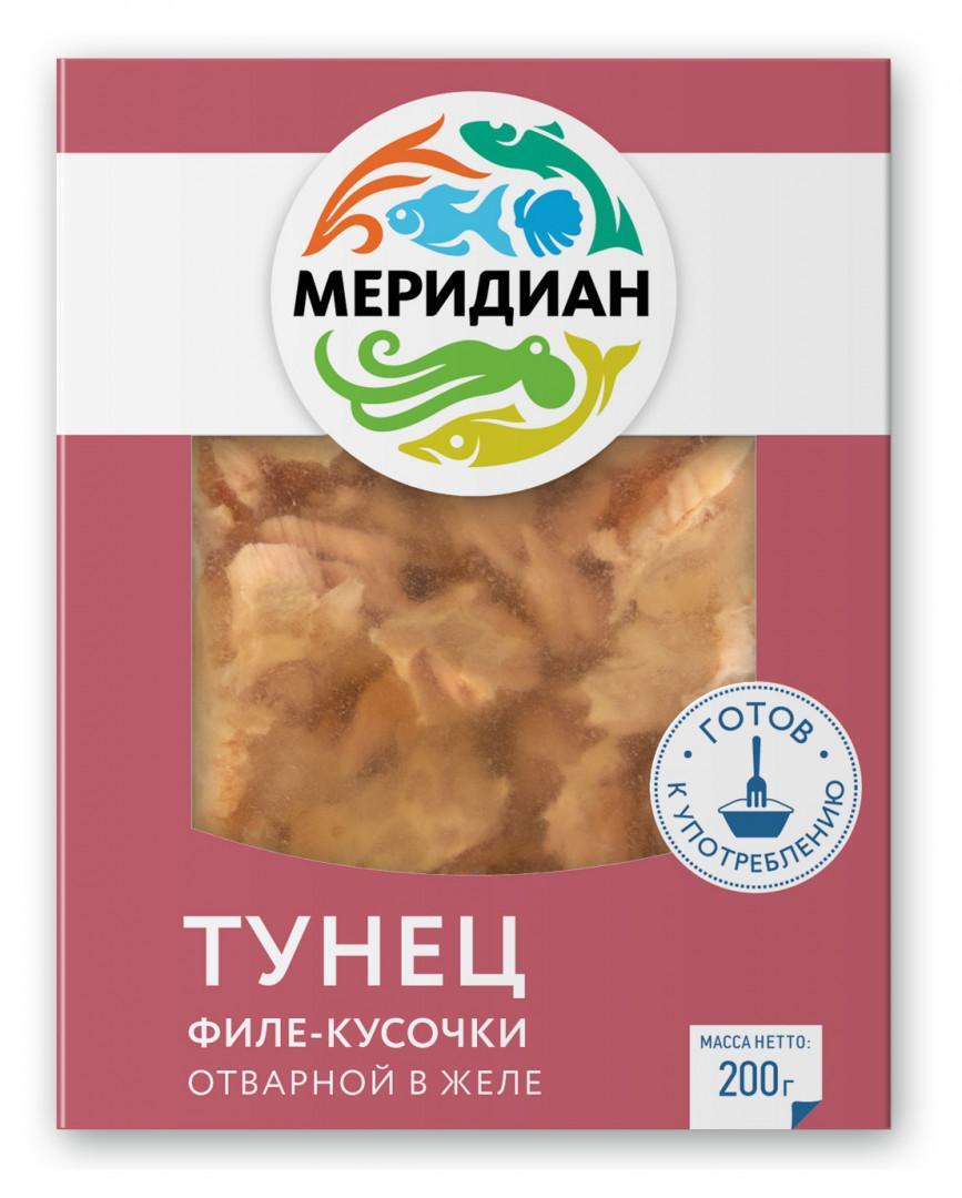 Тунец желтоперый Меридиан отварной в желе 200 гр., в/у