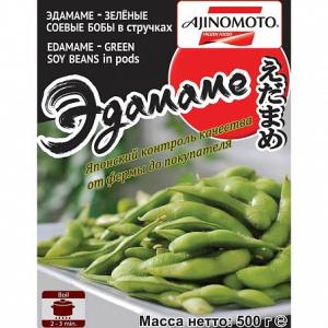 Соевые бобы замороженные Ajinomoto Эдамаме в стручках 500 гр., пластиковый пакет