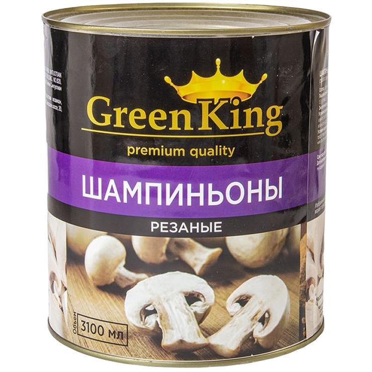 Шампиньоны Green King резаные 3100 мл., ж/б