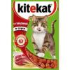 Корм влажный для кошек с говядиной в соусе, Kitekat, 85 гр., дой-пак