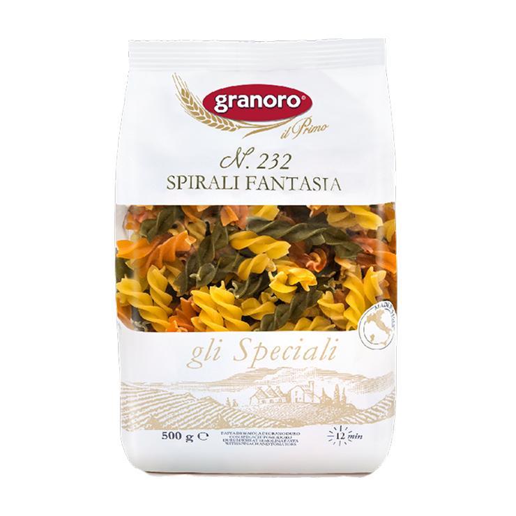 Макароны GranOro tricolori спирали из твердых сортов пшеницы 500 гр., флоу-пак