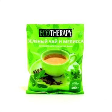 Коктейль Экотерапия для принятия ванн, чай зеленый чай с мелиссой, тонизирующий, 100 гр., пакет
