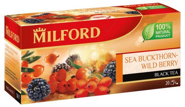 Чай Milford Облепиха-Лесные ягоды черный 20 пакетиков 30 гр., картон