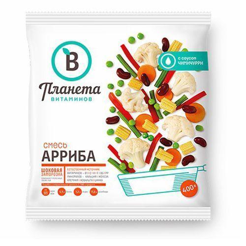 Смесь овощная Планета Витаминов Арриба с соусом Чимичурри 400 гр., флоу-пак