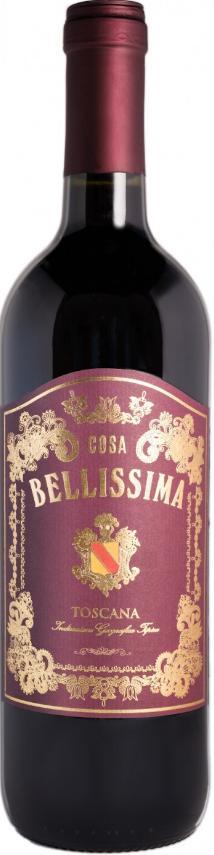 Вино Коса Беллиссима Тоскана Россо IGT красное сухое 12,0% Италия 750 мл., стекло