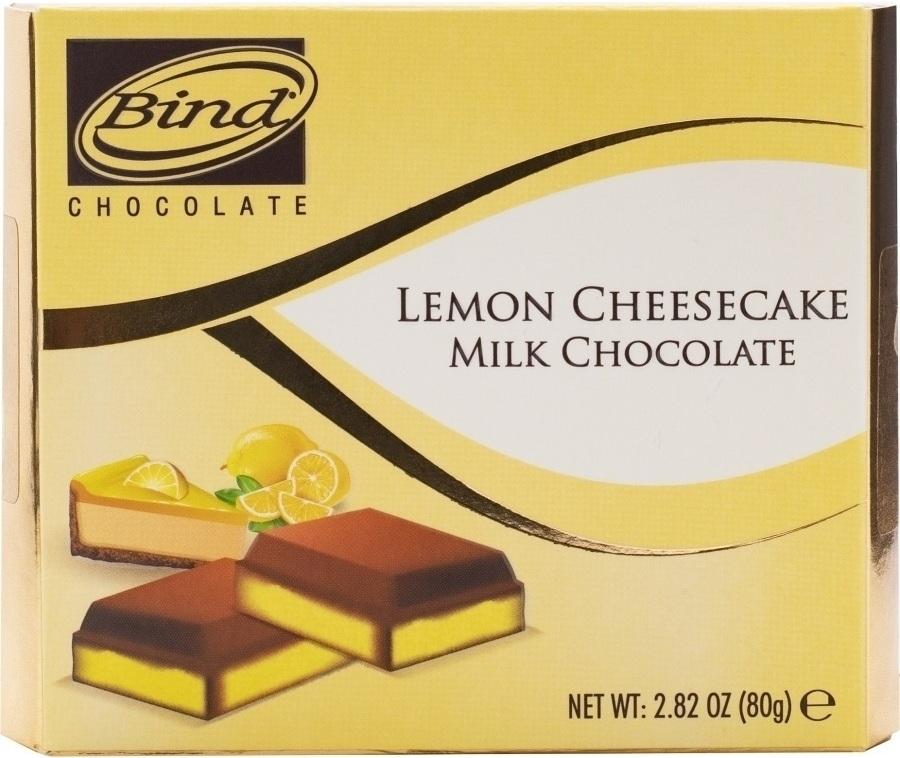 Шоколад BIND Молочный со вкусом лимонного чизкейка 80 гр., картон