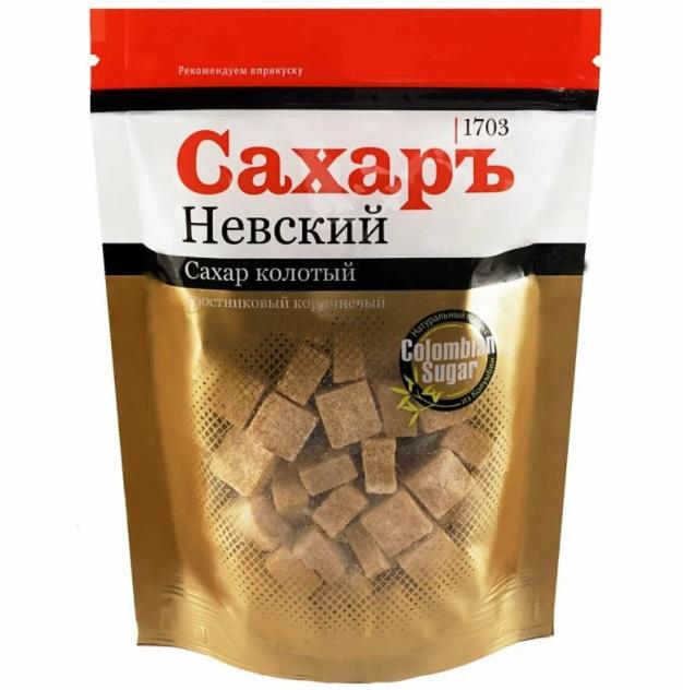 Сахар Невский колотый Коричневый 420 гр., дой-пак