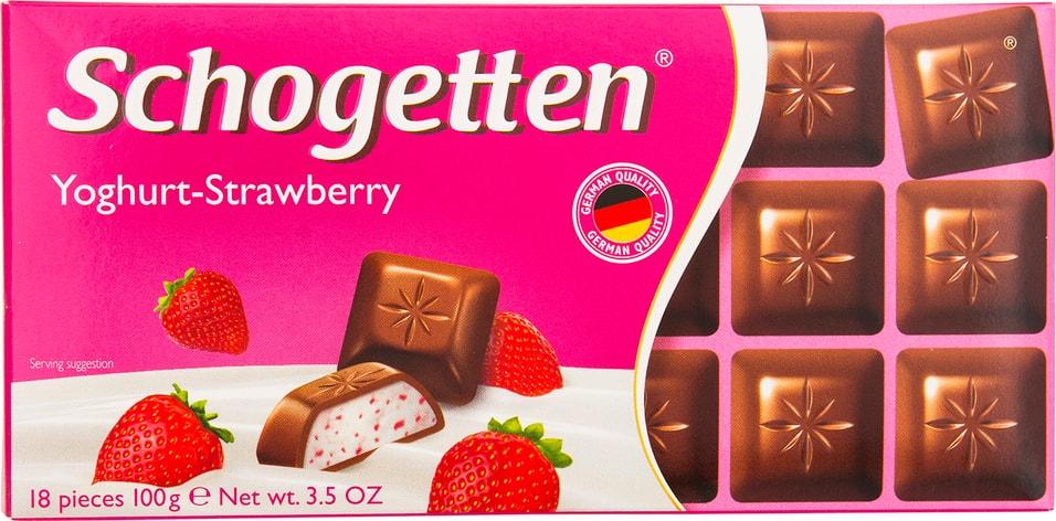 Шоколад Schogetten Молочный Клубничный йогурт 100 гр., картон