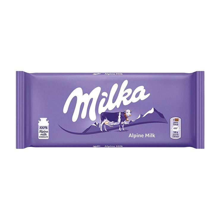 Шоколад Milka Alpine Milk молочный 90 гр., флоу-пак