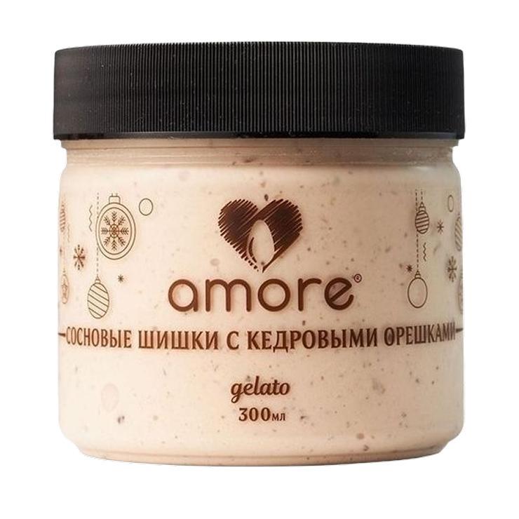 Мороженое Amore cосновые шишки с кедровыми орешками 300 мл., ведерко
