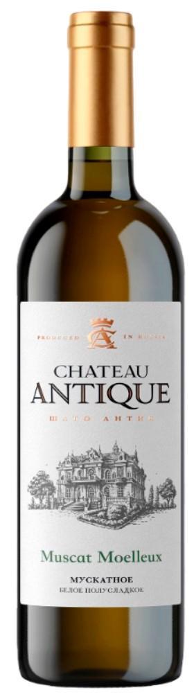 Вино Chateau Antique Muscat Moelleux полусладкое белое 10-15% 750 мл., стекло