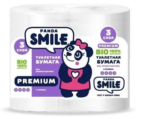 Туалетная бумага Panda Smile Классика 3 слоя 4 шт., пленка