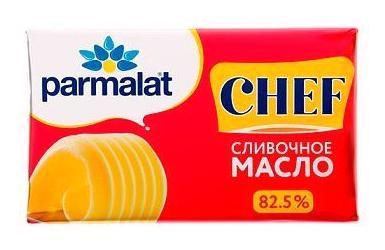 Масло сладко-сливочное Parmalat Chef несоленое 82,5% 180 гр., обертка