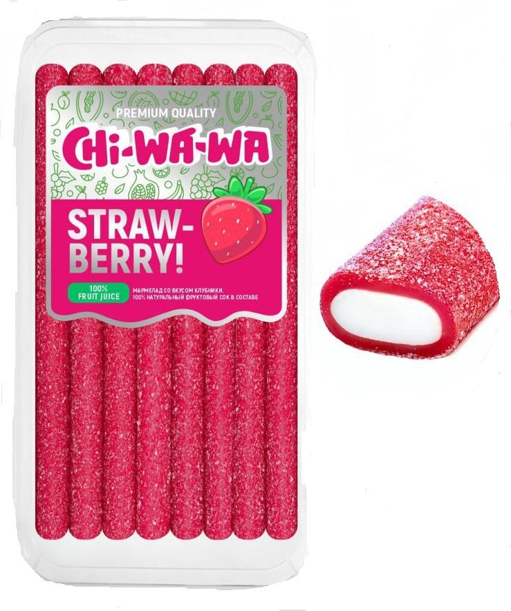 Жевательный мармелад Chi-wa-wa Jumba box Клубника кислый 1,8 кг., пластик
