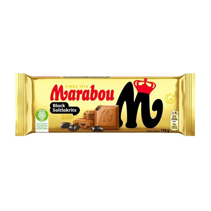 Шоколад Marabou black saltlakrits 170 гр., флоу-пак