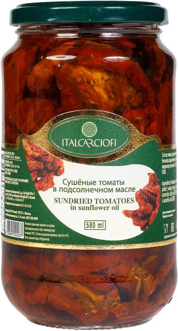 Томаты Italcarciofi сушеные в подсолнечном масле , 530 гр, стекло