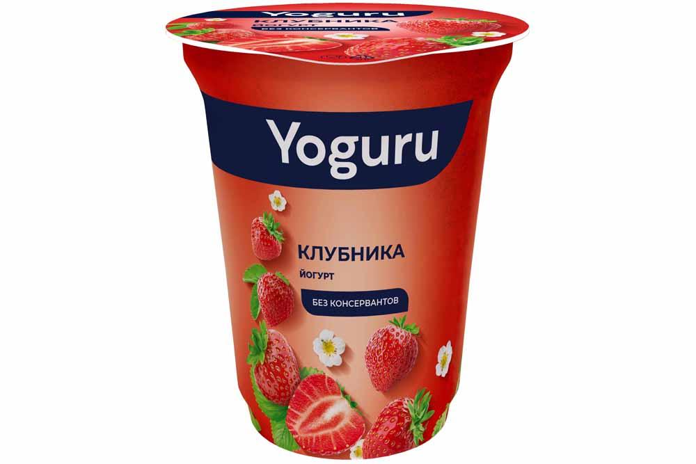 Йогурт 1,5% ,клубника, Yoguru, 310 гр., ПЭТ