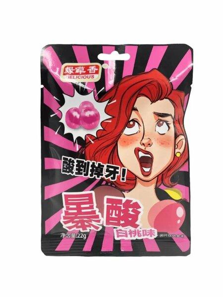 Конфеты YOUZHEN персик кислые 22 гр., саше
