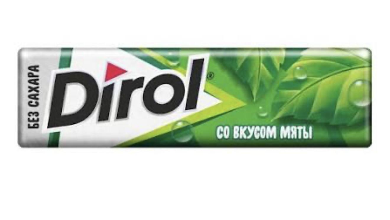 Жевательная резинка Dirol Fresh мята без сахара 13,6 гр., обертка