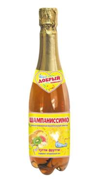 Шампанское Добрый кашалот детское Тутти-Фрутти, 1 л., ПЭТ
