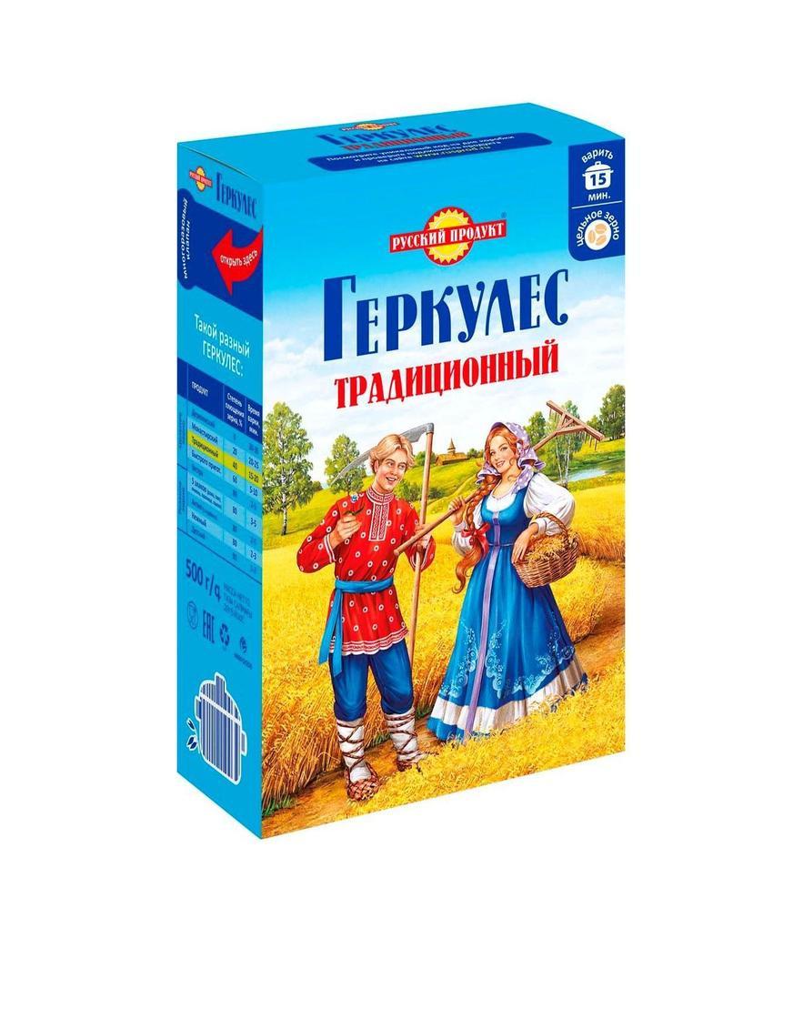 Хлопья овсяные Геркулес, Русский продукт, 500 гр., картон