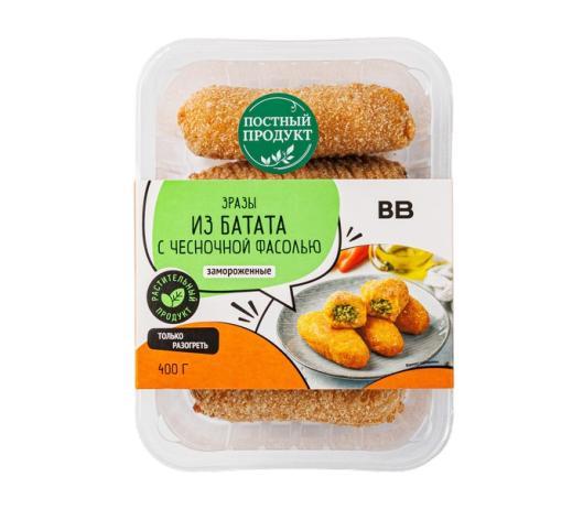 Зразы ВкусВилл из батата с чесночной фасолью замороженные 400 гр., лоток